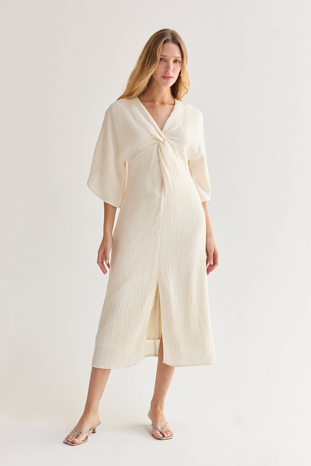 Adelia Front Twist Midi Dress