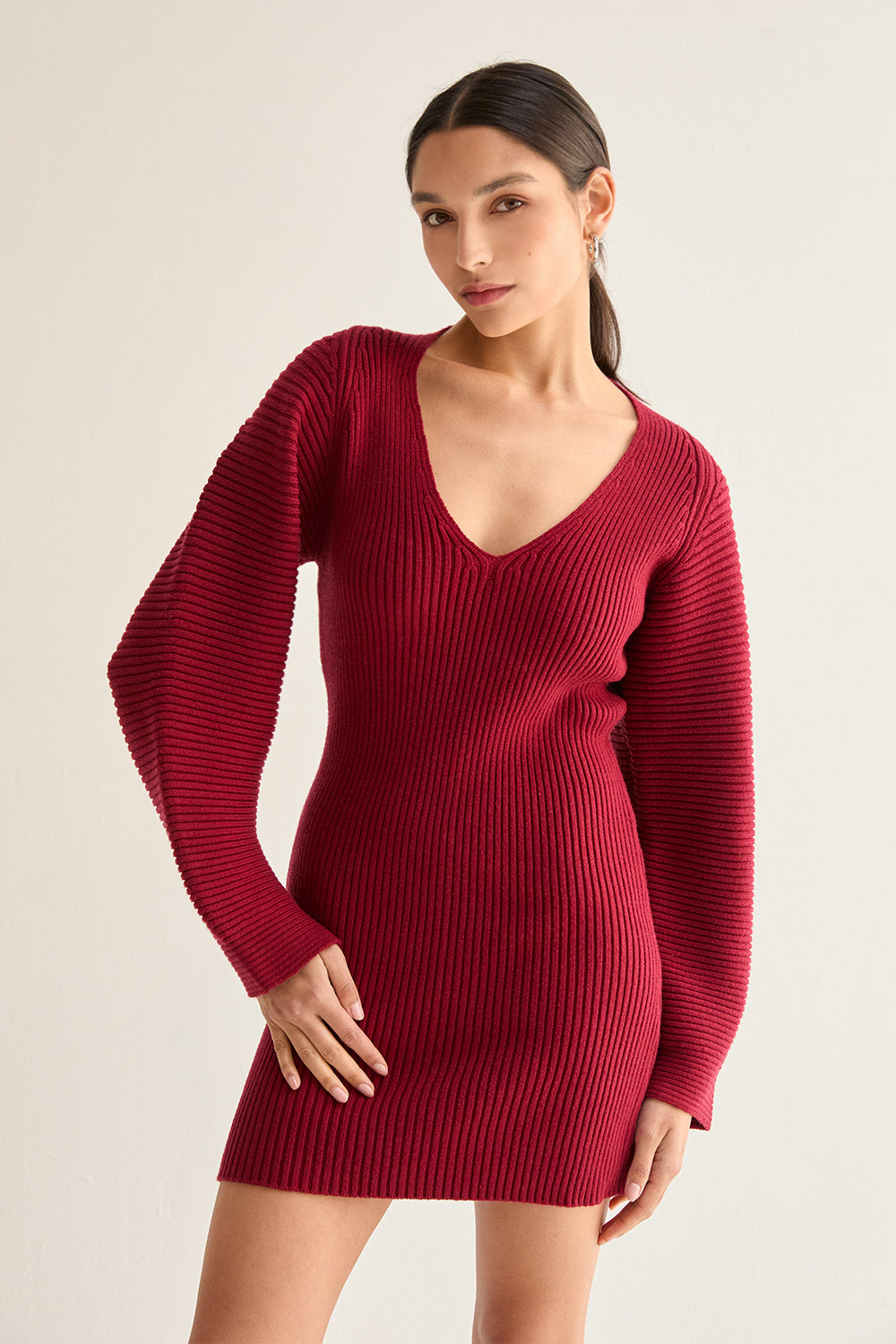 Alondra Hourglass Mini Sweater Dress