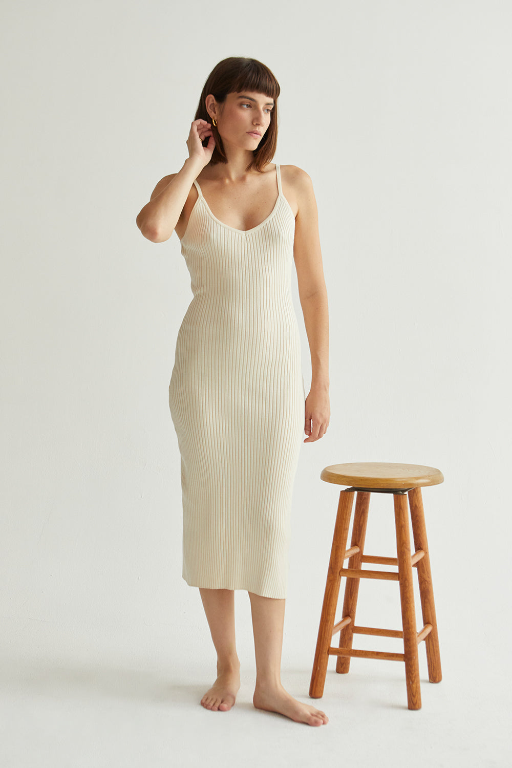 Avery V-Neckline Midi Dress