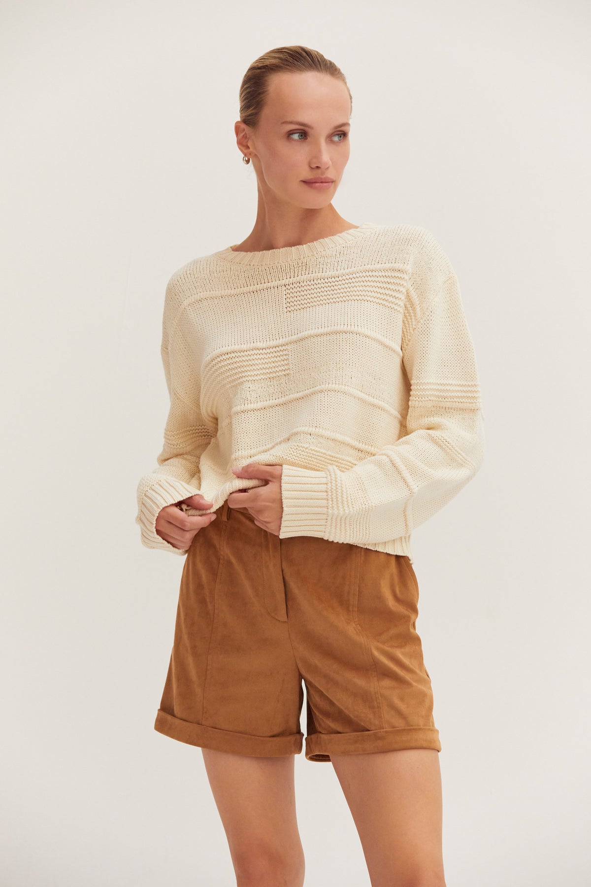 Cassi Textured Striped Sweater