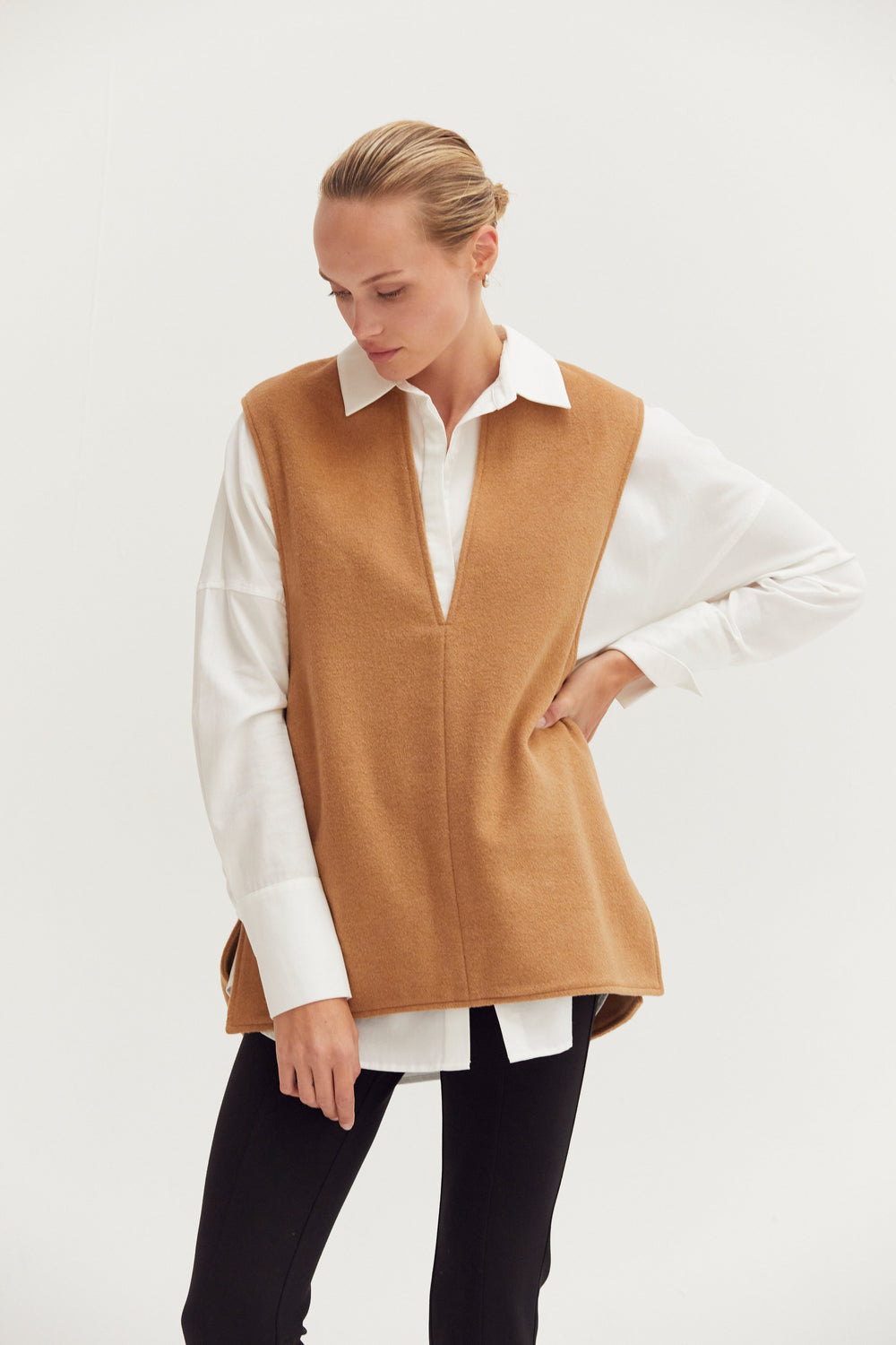 Tory Wool Blend Felt Vest
