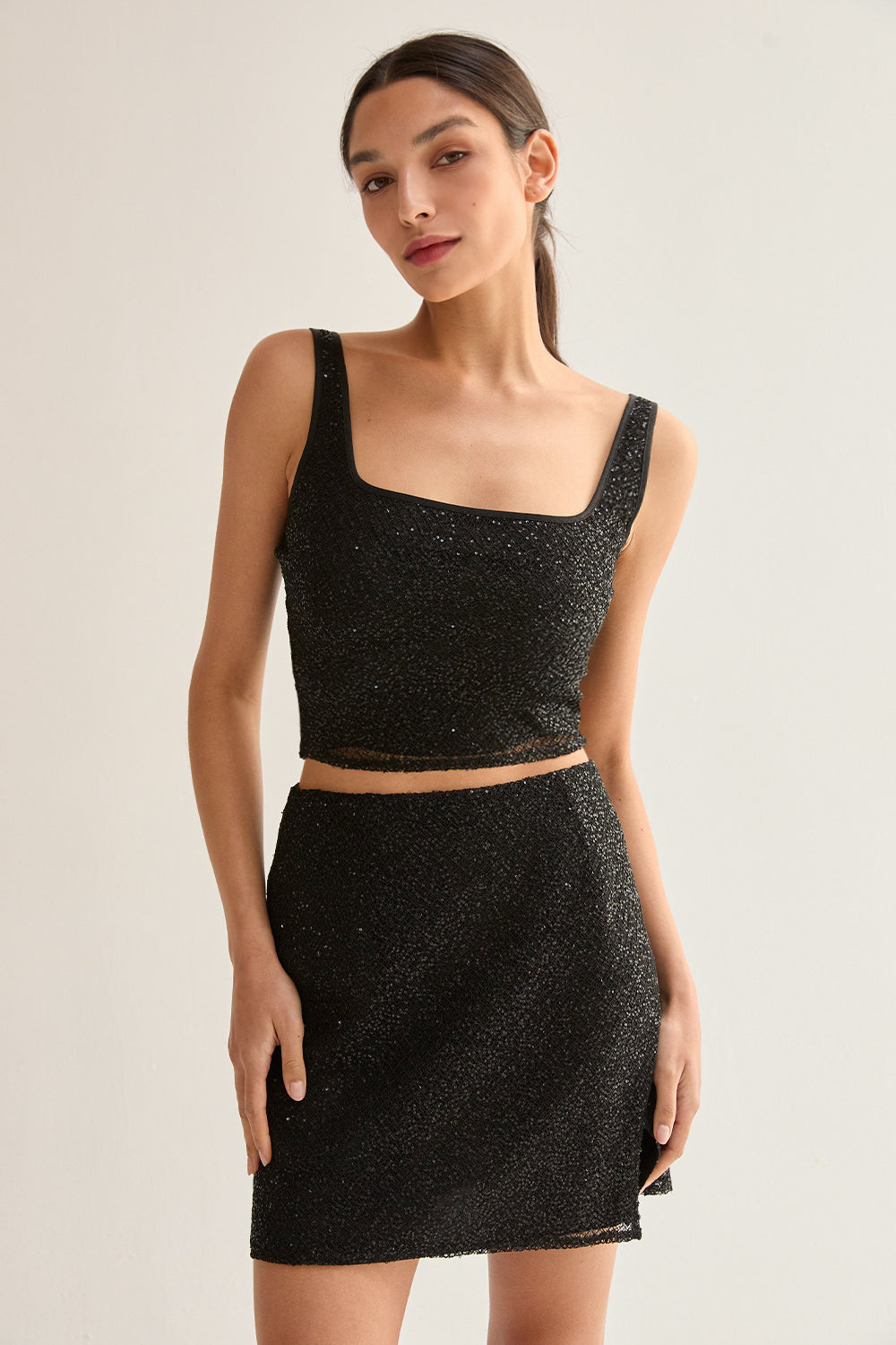 Roxanna Beaded Crop Top