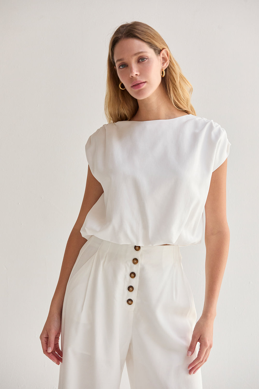 Samara Cap Sleeve Bubble Hem Top