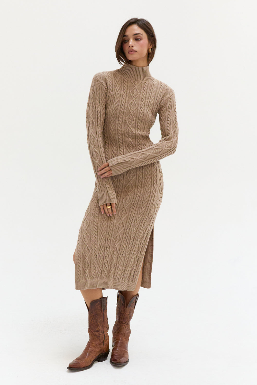 Scarlett Cable Knit Midi Dress