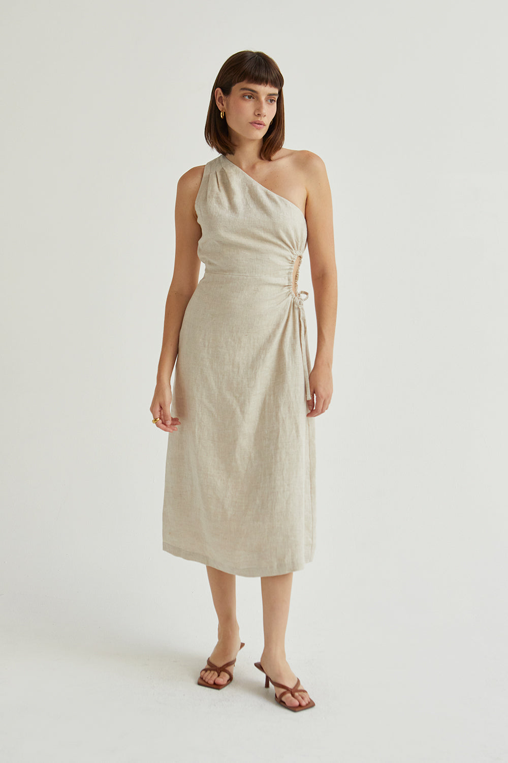 Aura One Shoulder Midi Dress