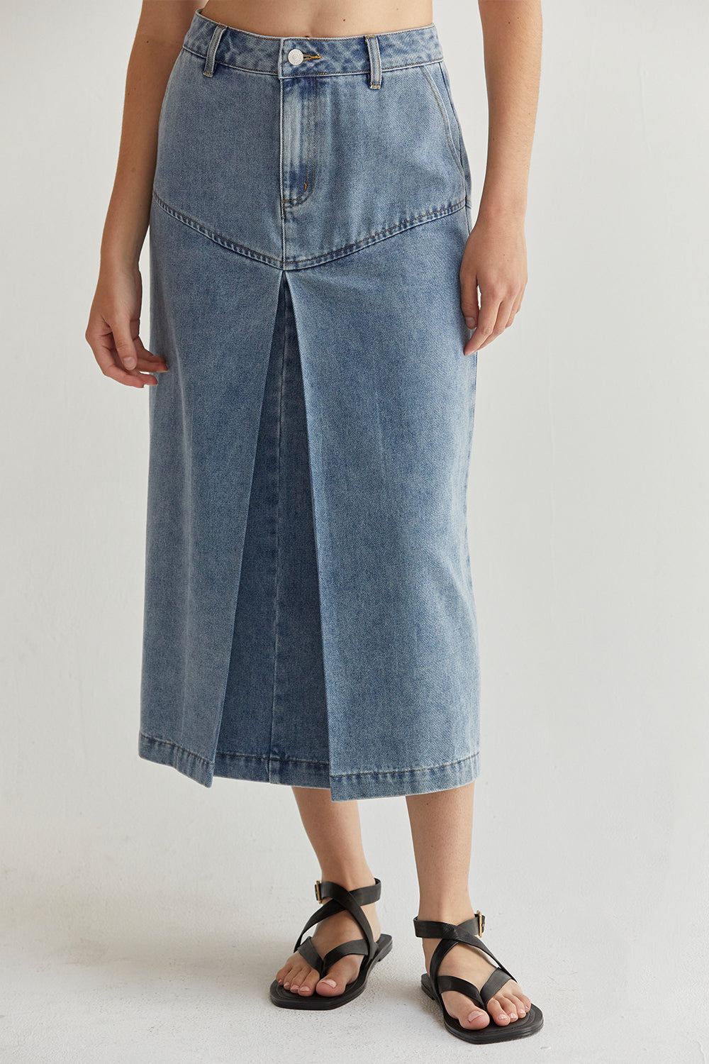 Brielle Denim Midi Skirt