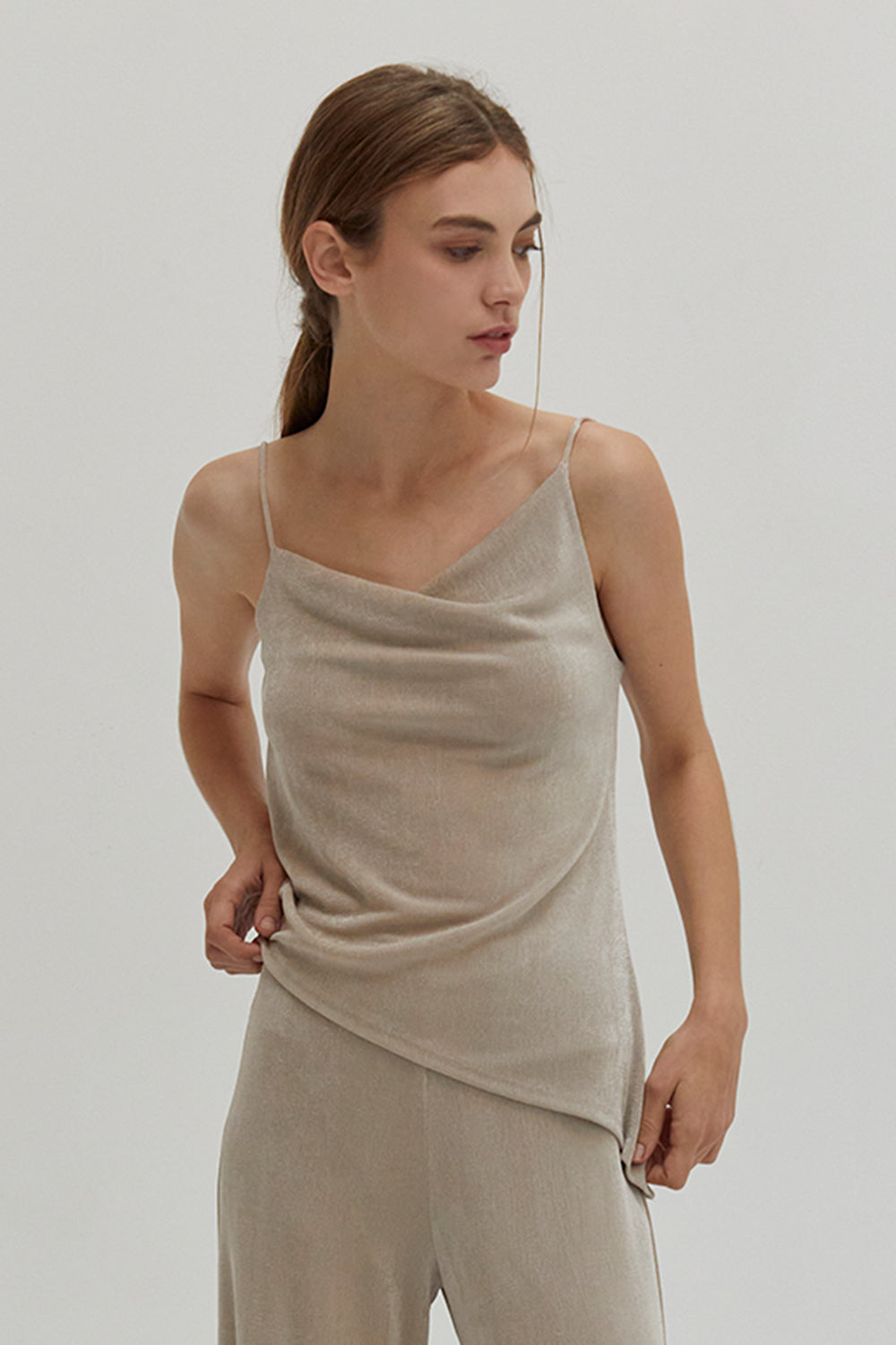 Sophia Cowl Neckline Sleeveless Tank Top