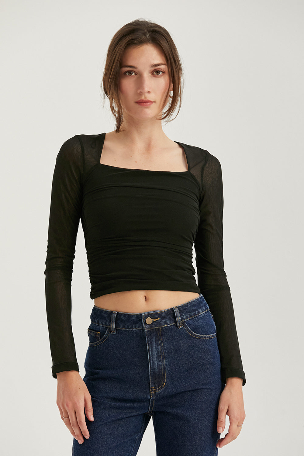 Sasha Square Neckline Mesh Top