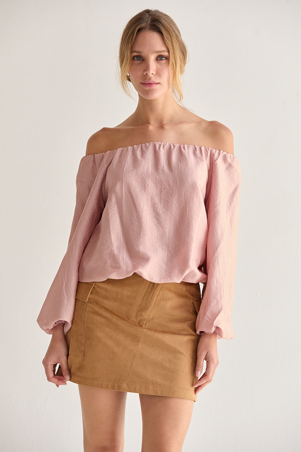 Liana Off Shoulder Crinkle Blouse